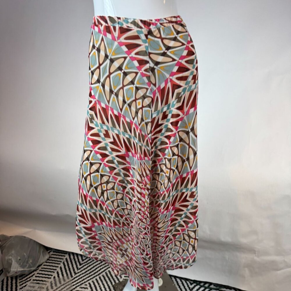 Chenault Womens Geometric Print High-Low Skirt S Polyester
